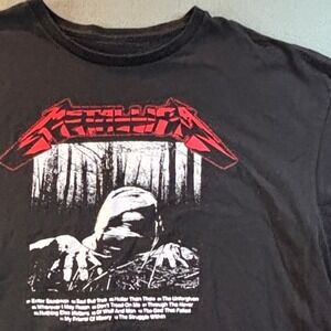 Metallica Enter Sandman T Shirt Mens XL Black Metal Rock Band Tee Y2K
